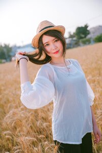 Woman girl field