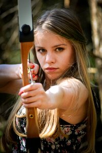Woman girl bow arrow