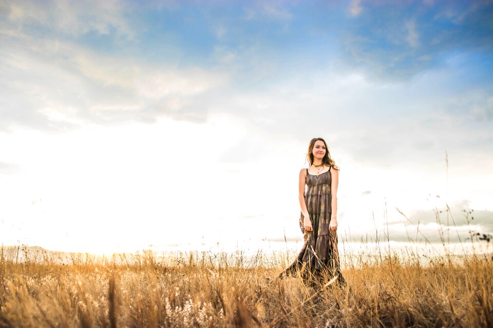 Woman girl grass