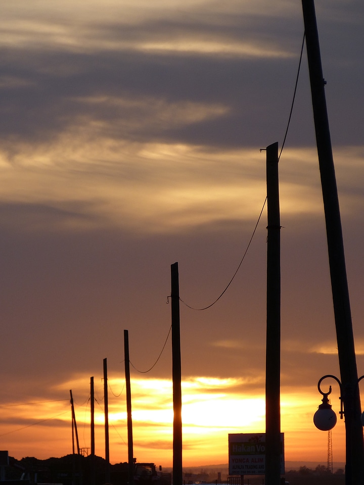 Power poles abendstimmung power line