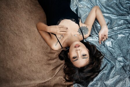 Woman girl lying