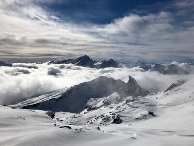 Alps mountain clouds snow photo