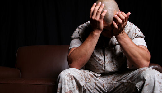 Battling ptsd soldier photo