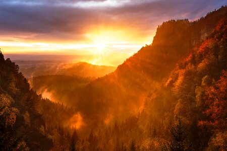 Bohemian switzerland sunset photo