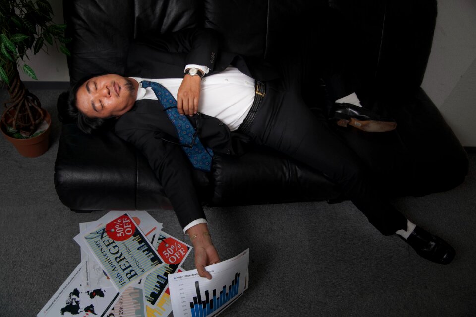 Business man sleeping