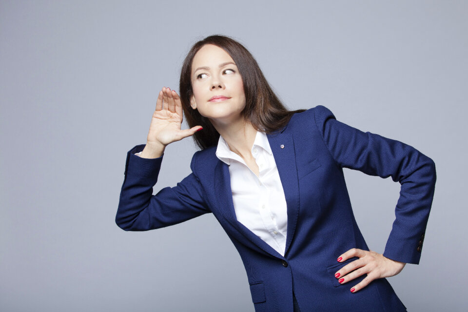 Business woman listening photo