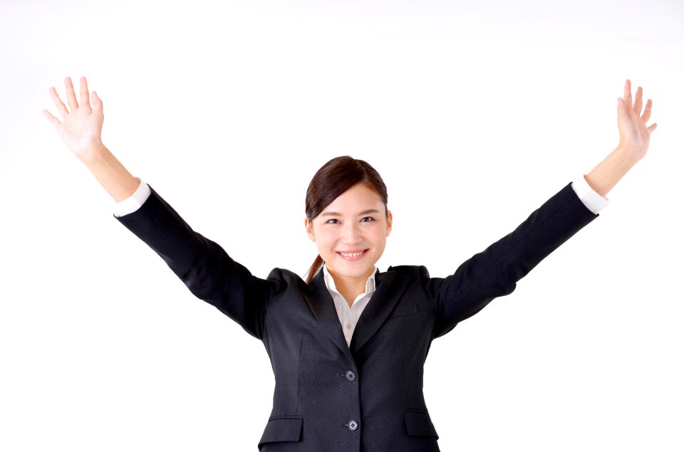 Business woman pleased