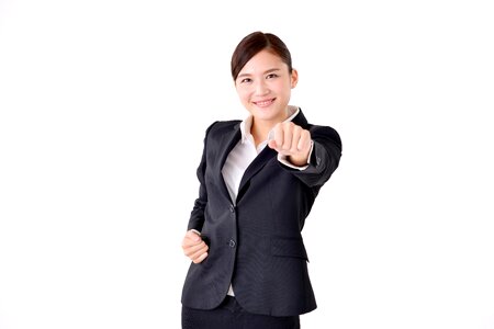 Business woman punch