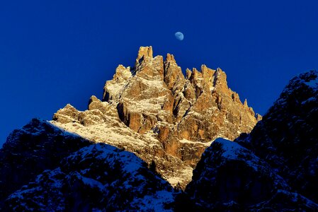 Dolomites mountain moon photo