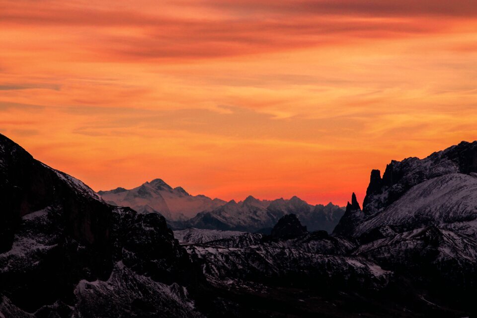 Dolomites mountain sunset