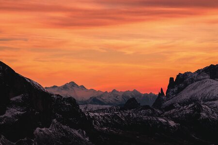 Dolomites mountain sunset photo
