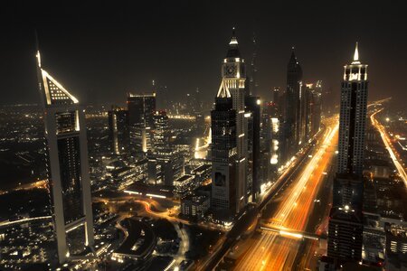 Dubai cityscape night photo
