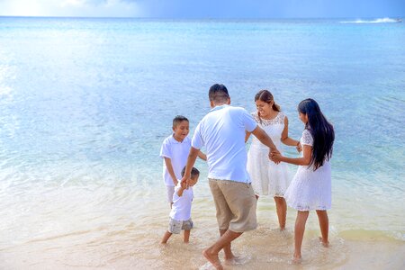 Family sea beach