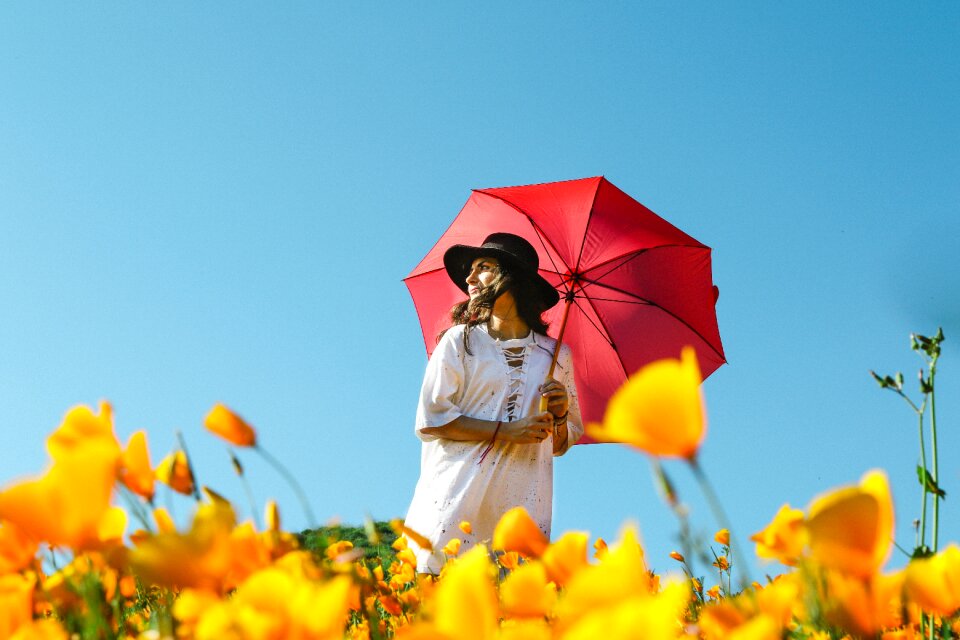 Flower umbrella woman