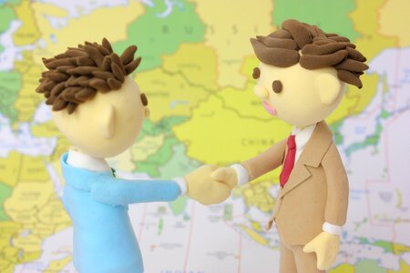 Global business handshake