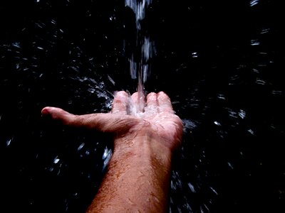 Hand water splash