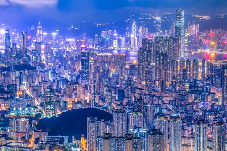 Hong kong cityscape night photo