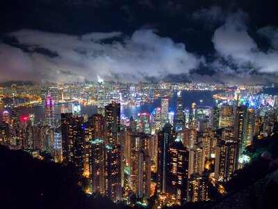 Hong kong night cityscape