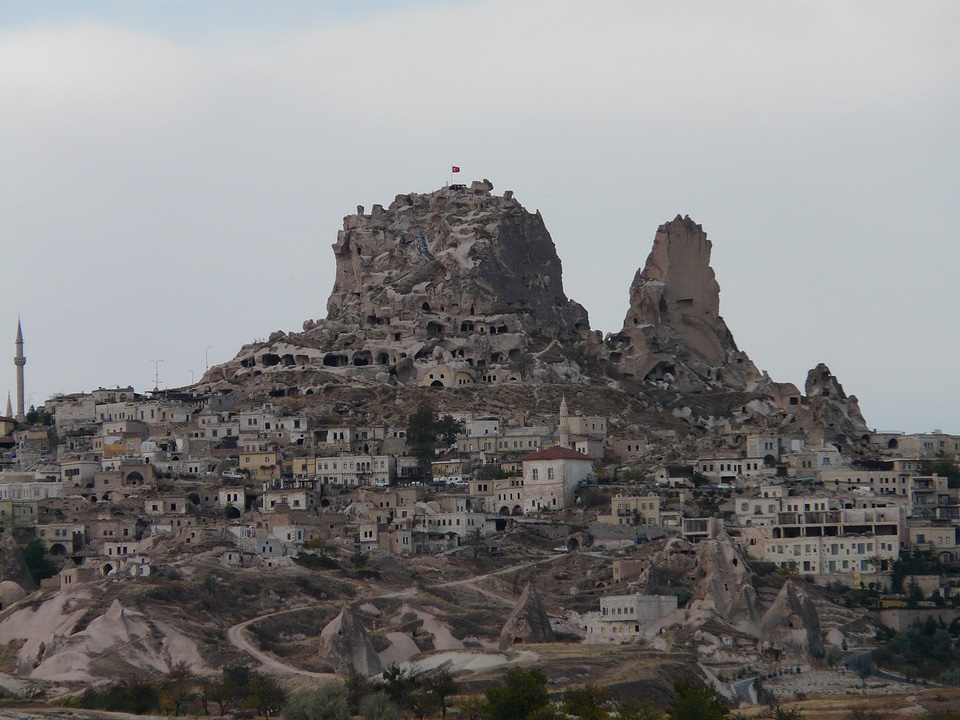 Nevşehir province turkey castle rock