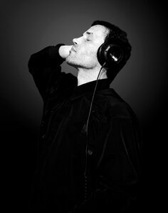 Man listening music photo