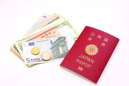 Money passport travel photo