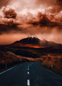 Mountain clouds road