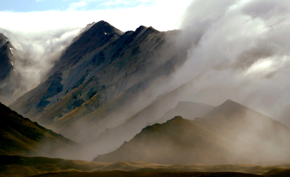 Mountain range clouds