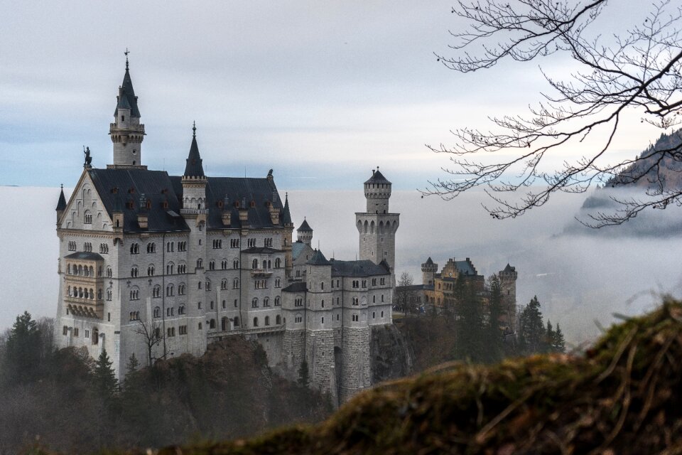 Neuschwanstein castle fog