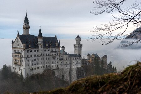 Neuschwanstein castle fog