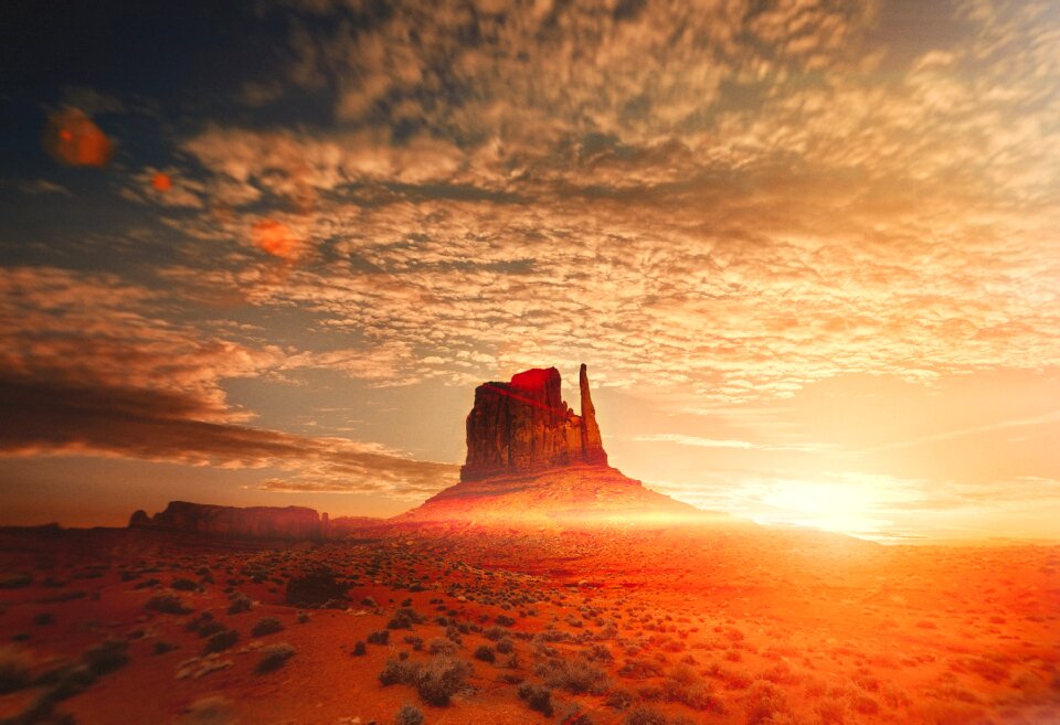 Oljato monument valley sunset photo