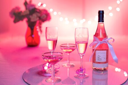 Pink champagne valentines day