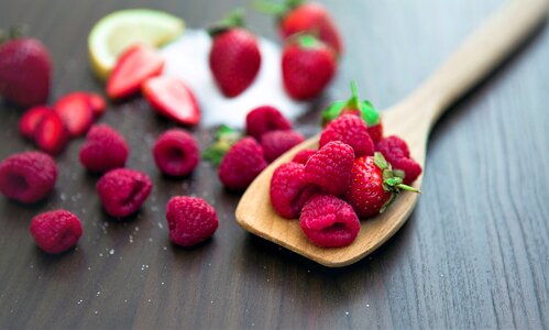 Raspberry strawberry fruits