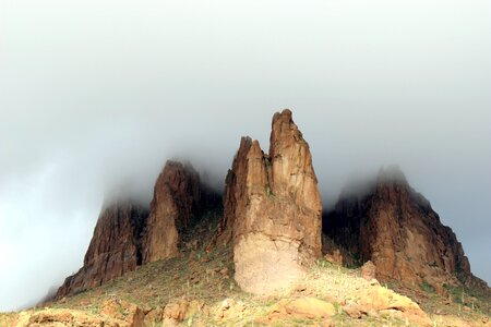 Rock mountain fog photo