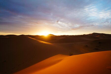 Sahara desert sunset photo