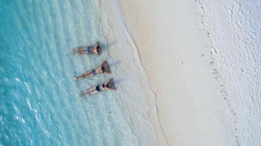 Sea bathing girls beach