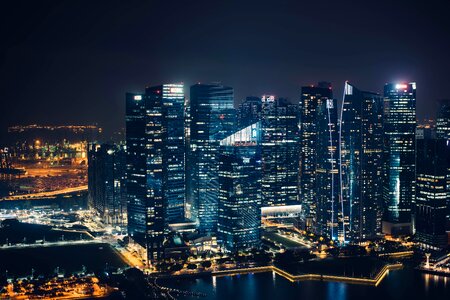 Singapore night cityscape photo