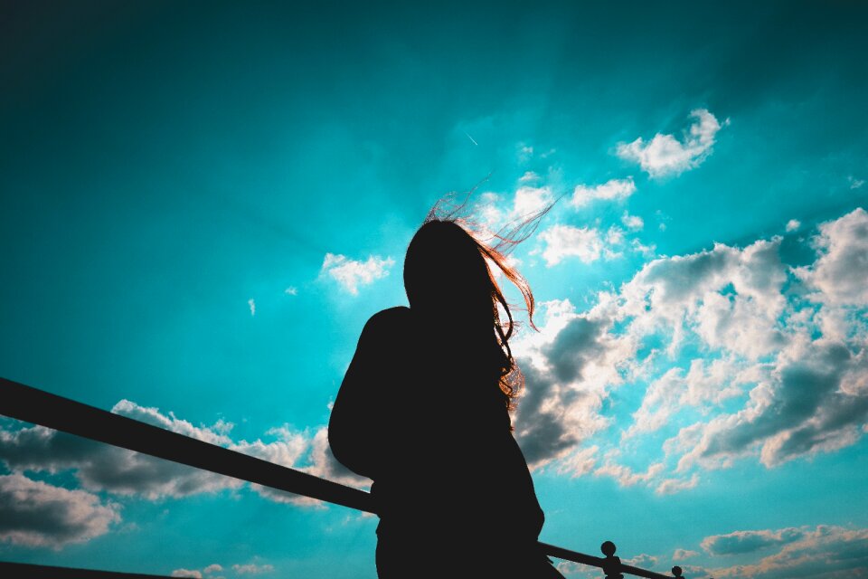 Sky woman silhouette