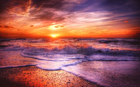 Sunset beach sea photo