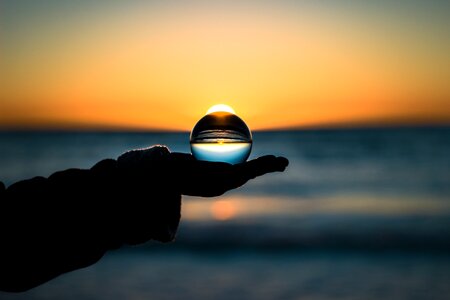 Sunset crystal ball photo