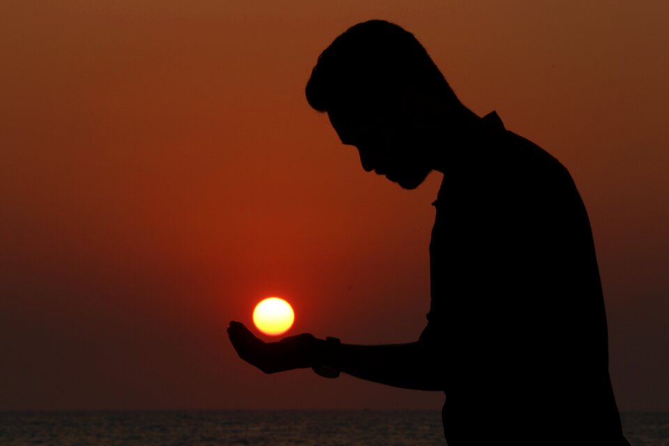 Sunset man silhouette