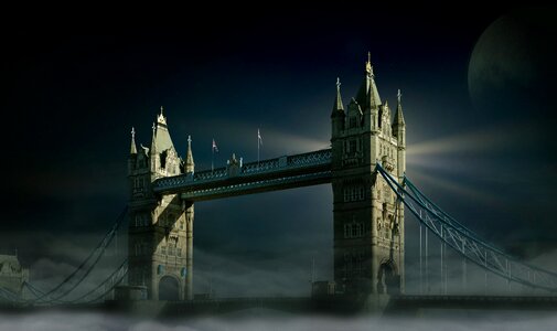 Tower bridge fog photo