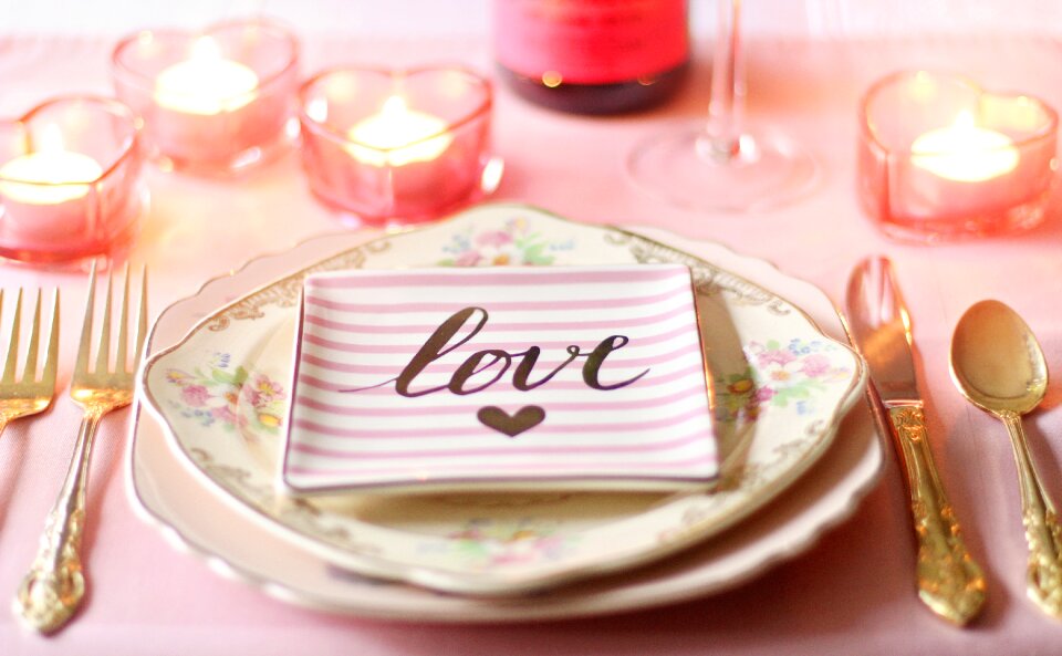 Valentines day table setting