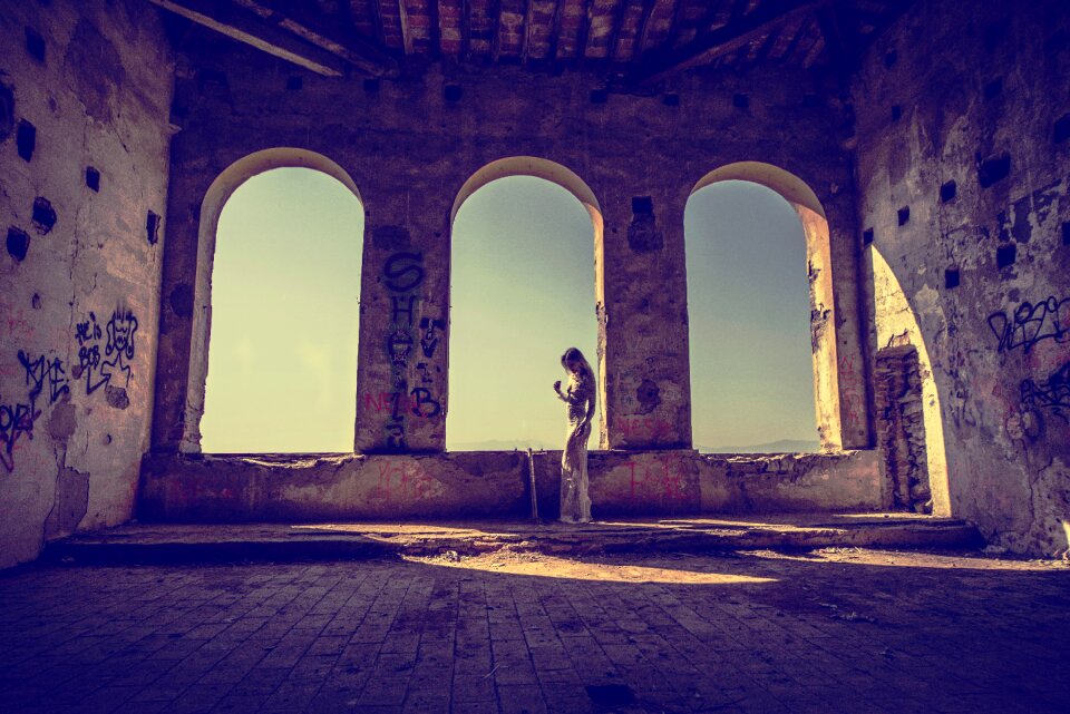 Woman abandoned building