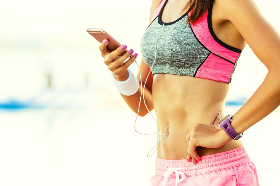 Woman exercise music