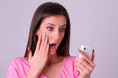 Woman female suprised
