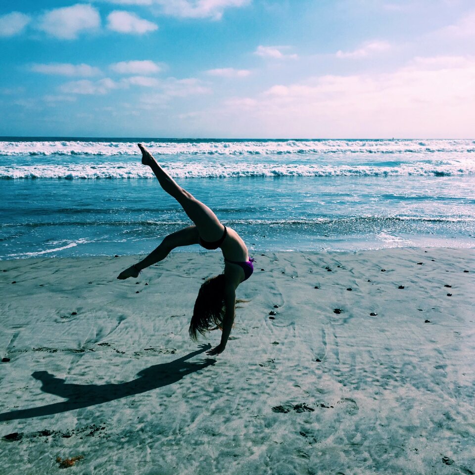 Woman girl back handspring
