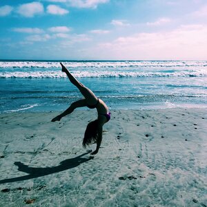 Woman girl back handspring