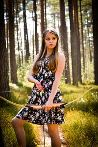 Woman girl bow arrow