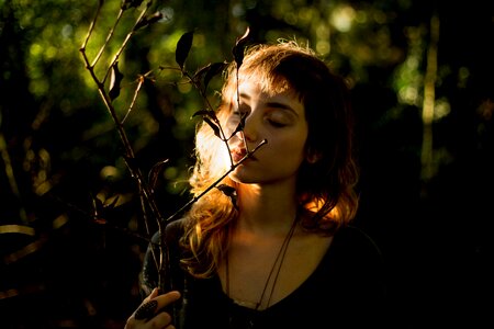 Woman girl branch