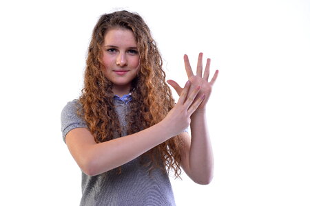 Woman girl eight